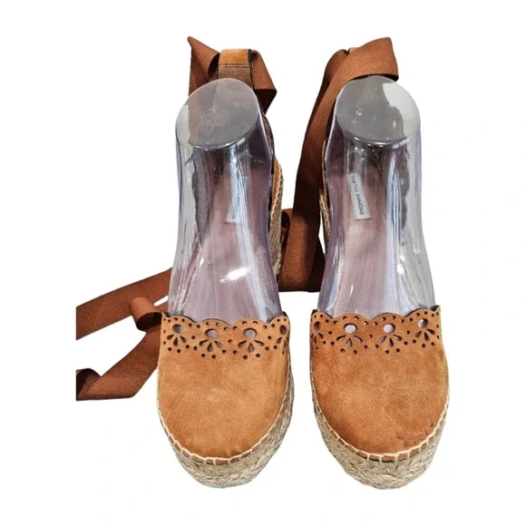 Tabitha Simmons Womens Ravi Brown  Suede Espadrille Wedge Sandals 37 US 7 - Picture 3 of 10